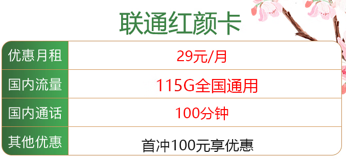 打游戲追劇首選聯(lián)通紅顏卡 首沖100享優(yōu)惠 29元115G全國通用流量+100分鐘通話