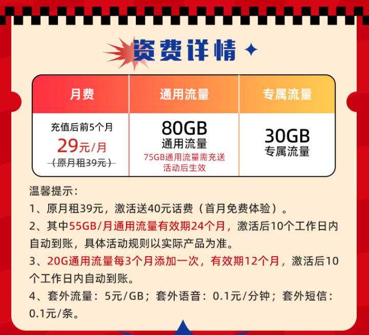 兔年換新卡！電信最新推出29元大流量卡月享110G全國(guó)流量首月免費(fèi)體驗(yàn)。