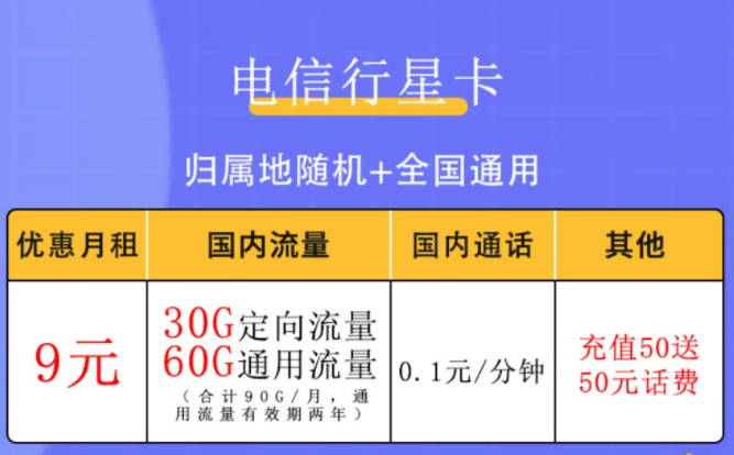 個(gè)人購(gòu)買(mǎi)流量的激活方式有哪些？電信行星卡、昌榮卡優(yōu)惠套餐最低9元