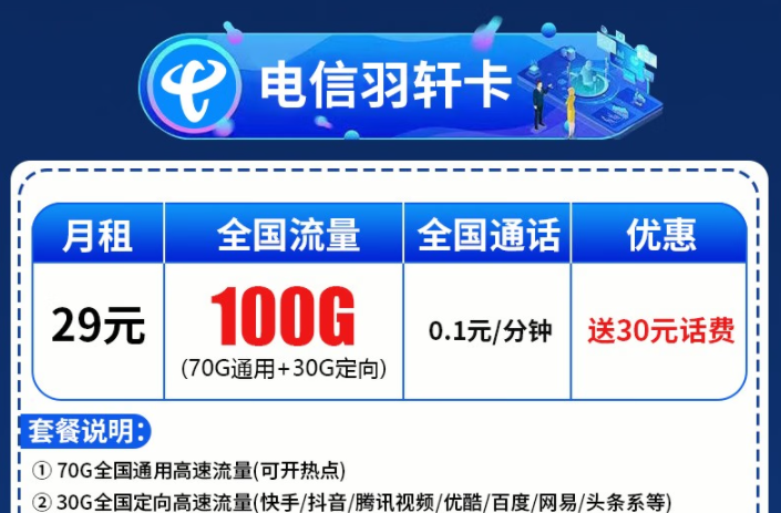 20年長期流量卡套餐推薦 中國電信長期流量卡不換卡大流量低月租手機上網電話卡