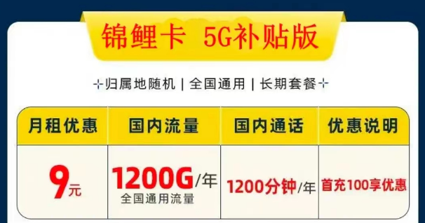 什么樣的流量卡套餐值得購(gòu)買(mǎi)？電信9元錦鯉卡包100G通用+100分鐘語(yǔ)音