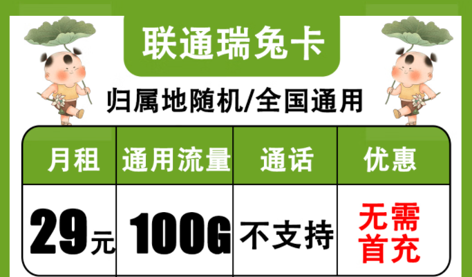 聯(lián)通純流量卡免費申請|聯(lián)通瑞兔卡、金兔卡|流量卡網(wǎng)速不好？