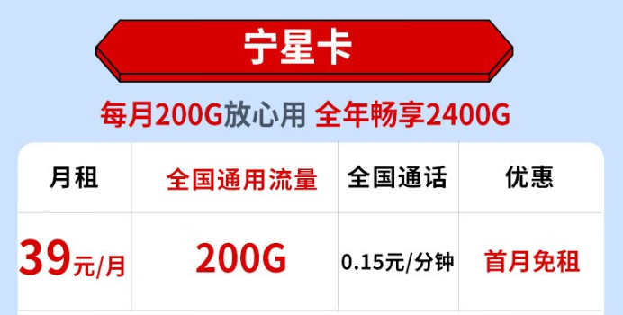 電信寧星卡怎么樣？200G通用流量不限速+首免+免費(fèi)領(lǐng)?。?>
                            <div>
                                <div   id=